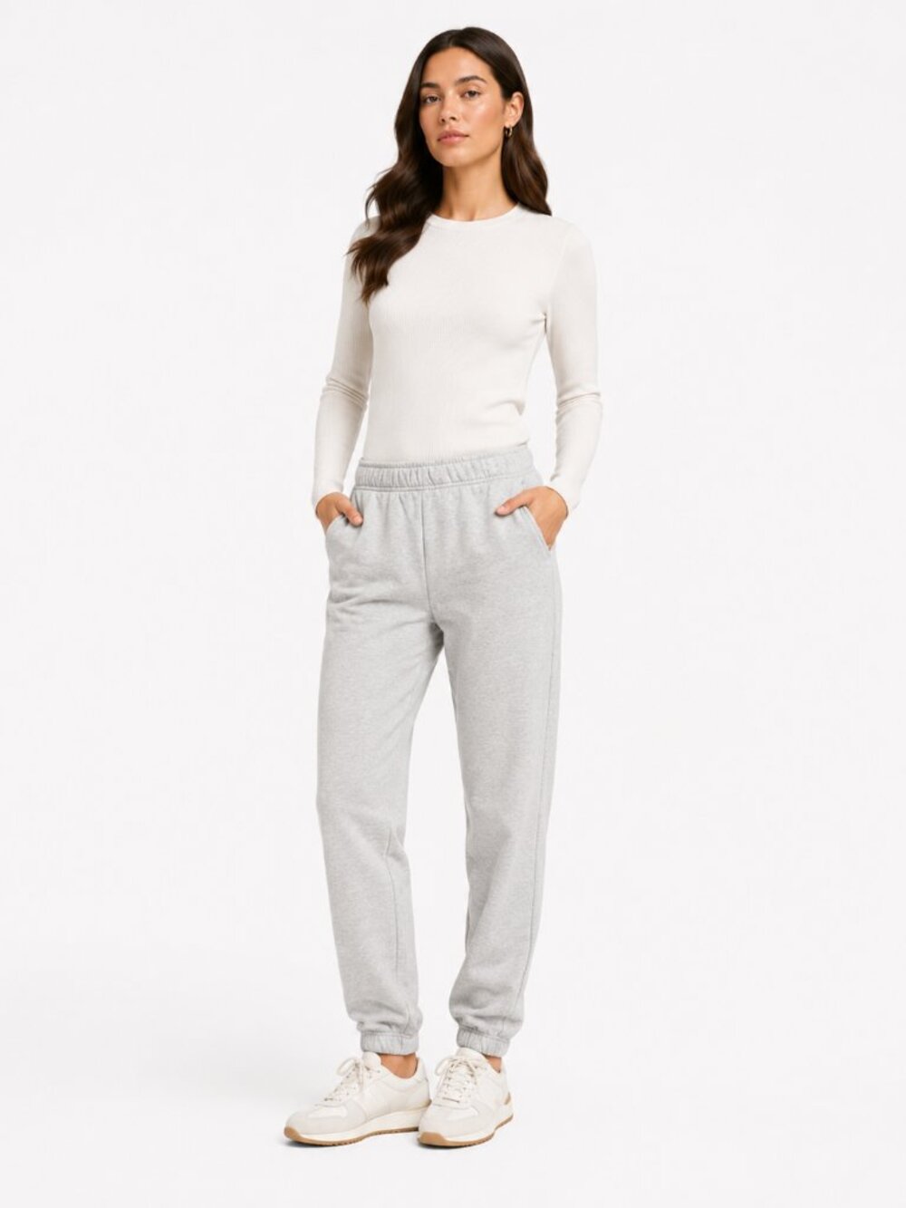 NWT ALEXANDER MCQUEEN WOMEN'S HEATHER TAPERED JOGGERS 701314 - M
